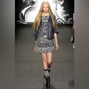 Anna Sui RTW Spring 2007 Denim and Leather Ankle Booties -40.5